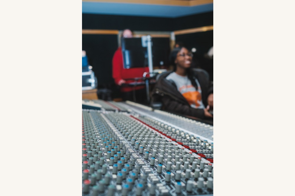 Music Industry Training Program students in the studio